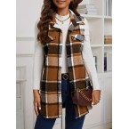 Plaid Print Sleevele...