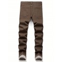 Men's Casual Slim Fit Jeans, Street Style All Match Medium Stretch Jeans