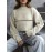 [Elegant Striped Pullover] Soft & Cozy Elegant Long Sleeve Striped Pullover for Women | Chic Round Neck, Fall/Winter Collection, Solid Color Design, Perfect for Casual or Stylish Outfits