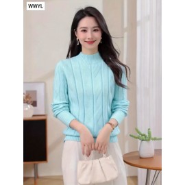 [Soft Ribbed Sweater] Soft Women's Ribbed Pullover Sweater | Long Sleeve Top, Solid Color Casual Chic All-Season Comfort for Versatile Occasions, Everyday Fashion, Comfortable Fit