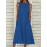 Targeted Development - New Long Knee-Length Slim-Fit Pocket Solid Color Casual Midi Dress