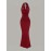 2pcs Elegant Halter Neck Mermaid Dresses - Ruched Bodycon Party & Casual Wear for Women, Black and Red, Machine Washable, Spring/Summer Collection, Spring Summer Attire, Sophisticated Silhouette, Comfortable Fit