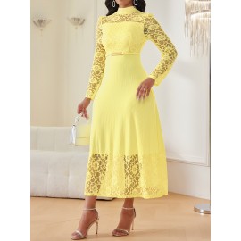 Women'S Elegant Long Sleeve dress - Formal & Everyday Chic, Flattering Fit, Zipper Back Closure, All-Season Party Wedding Outfit (HRYY344)