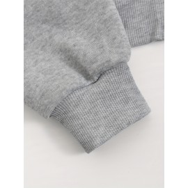 Women'S Casual Gray Hoodie with Double Bow Print - Long Sleeve, Zip-Up Pullover, All-Season Comfort, Casual Wear Hoodie|Casual Style Hoodie|Zippered Hoodie