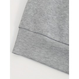 Women'S Casual Gray Hoodie with Double Bow Print - Long Sleeve, Zip-Up Pullover, All-Season Comfort, Casual Wear Hoodie|Casual Style Hoodie|Zippered Hoodie