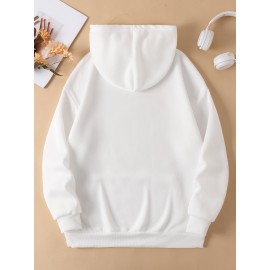 Women's Soccer Mom Graphic Hoodie - Cozy Fall & Winter Pullover with Drawstring, Beige Casual Sweatshirt Featuring 
