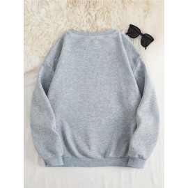 Women'S Cozy Crew Neck Sweatshirt with Vibrant Fox & Floral Print - Casual Long Sleeve Pullover for Fall & Winter, Soft Polyester Blend, Machine Washable, Allseason Apparel | Vibrant Print Top | Polyester Blend, Fox Sweatshirt