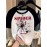 Women'S Spider Graphic T-Shirt - White & Black Color Block, Casual Crew Neck Short Sleeve Tee with 
