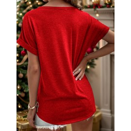 Women'S Vintage Norse Mythology Dragon Print V-Neck T-Shirt - Casual Short Sleeve, Regular Fit, All-Season Tee with Intricate Design, Machine Washable, Allseason Tee | Mythological Design | Comfortable Fit, Dragon Shirt
