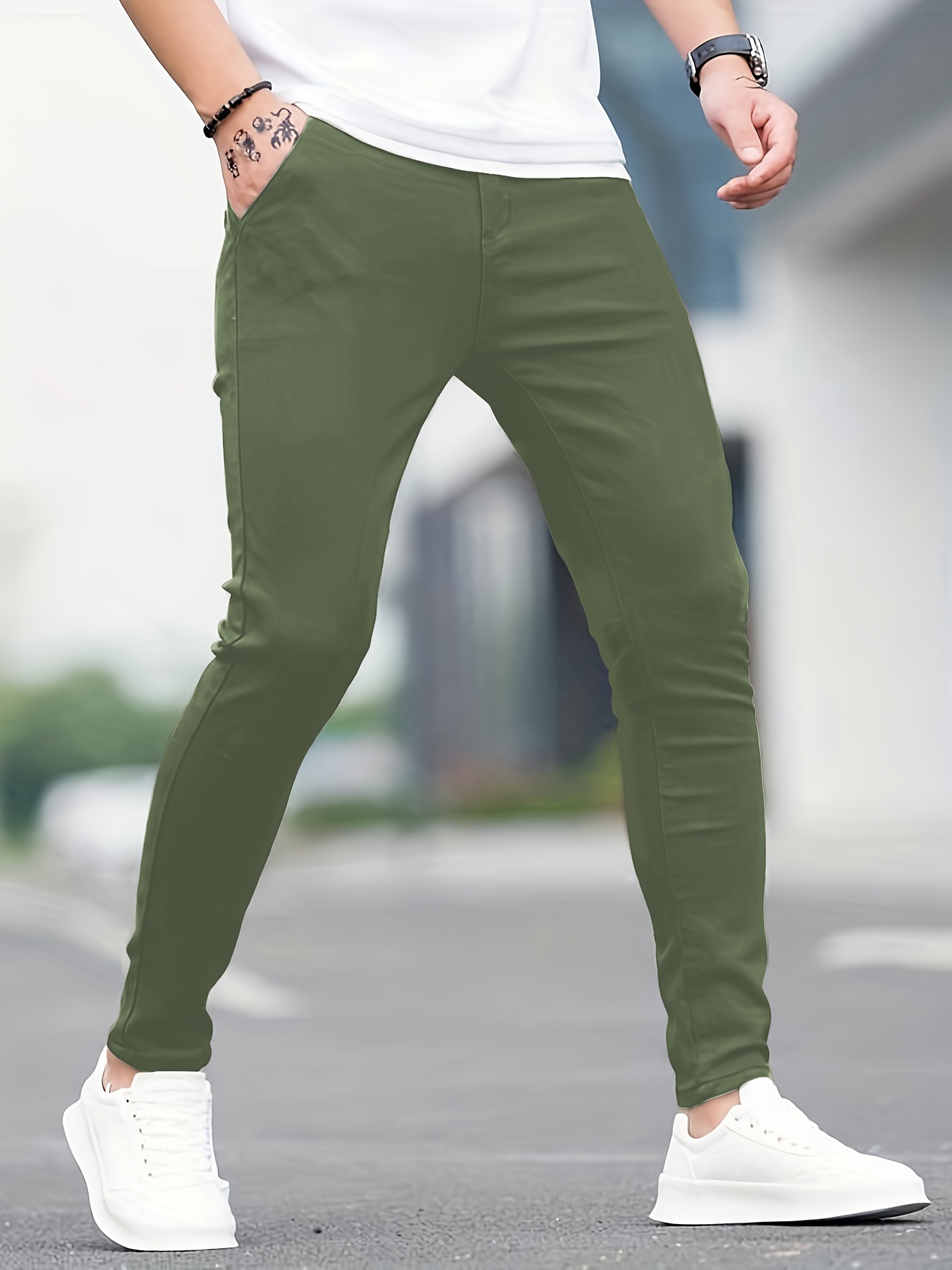 slim fit all match jeans mens casual street style medium stretch denim pants for all seasons details 5